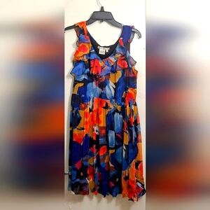 Vintage Maggie London Colorful Silk Dress